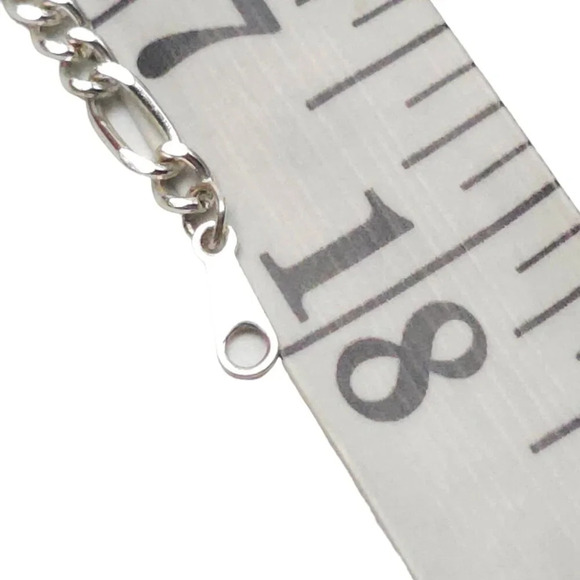 Figaro Chain Necklace Silver Tone Lobster Closure Vintage 18 in - Picture 5 of 5